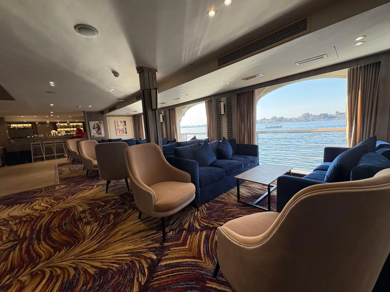 Lounge aboard the Royal Liberty Nile cruise